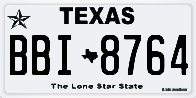 TX license plate BBI8764
