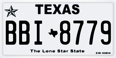 TX license plate BBI8779