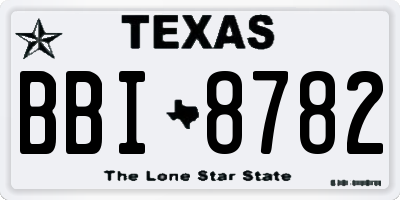 TX license plate BBI8782