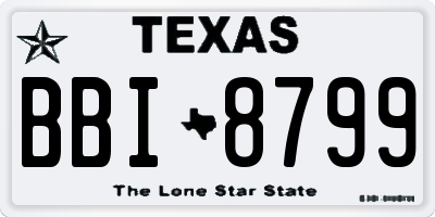 TX license plate BBI8799