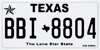 TX license plate BBI8804