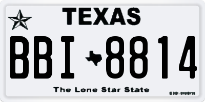 TX license plate BBI8814