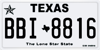 TX license plate BBI8816