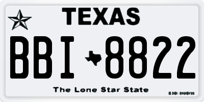 TX license plate BBI8822