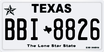 TX license plate BBI8826