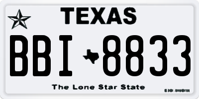 TX license plate BBI8833
