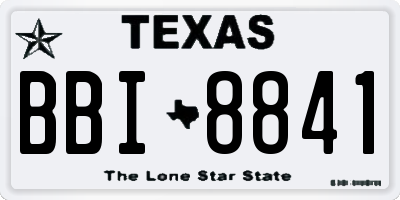 TX license plate BBI8841