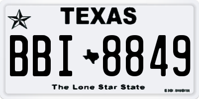 TX license plate BBI8849
