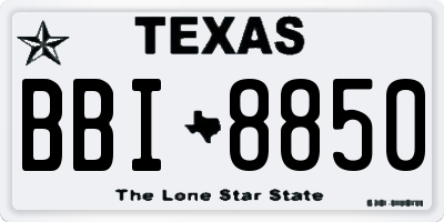 TX license plate BBI8850
