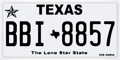 TX license plate BBI8857