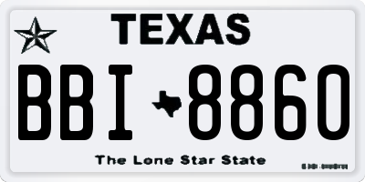 TX license plate BBI8860