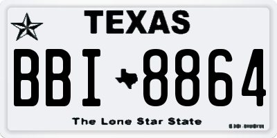 TX license plate BBI8864