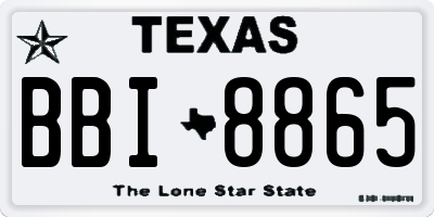 TX license plate BBI8865