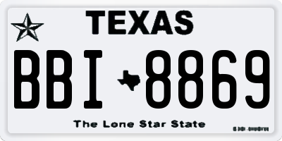 TX license plate BBI8869