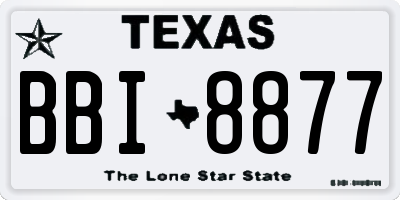 TX license plate BBI8877