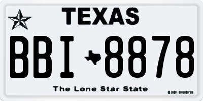 TX license plate BBI8878