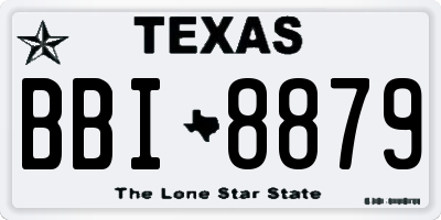 TX license plate BBI8879