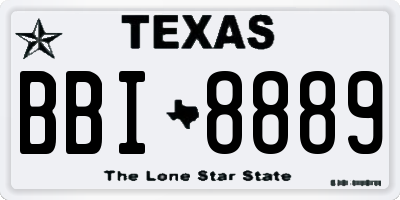 TX license plate BBI8889