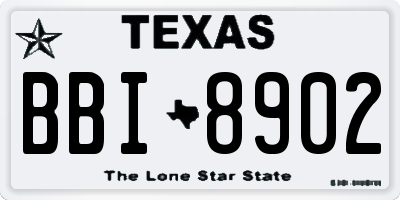 TX license plate BBI8902