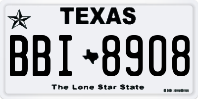 TX license plate BBI8908