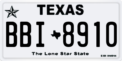 TX license plate BBI8910