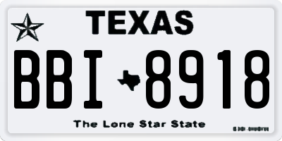 TX license plate BBI8918