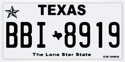 TX license plate BBI8919