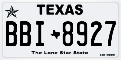 TX license plate BBI8927