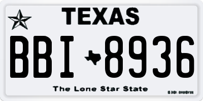 TX license plate BBI8936
