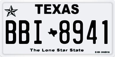 TX license plate BBI8941