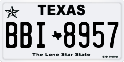 TX license plate BBI8957