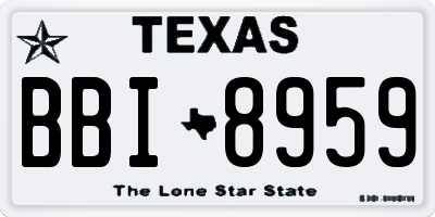 TX license plate BBI8959