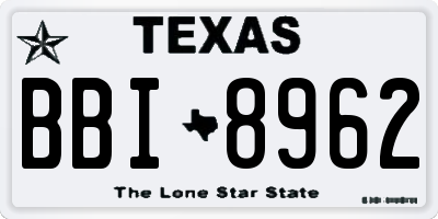 TX license plate BBI8962