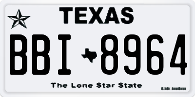 TX license plate BBI8964