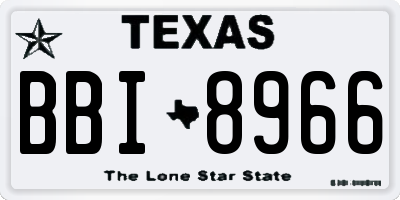 TX license plate BBI8966