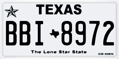 TX license plate BBI8972
