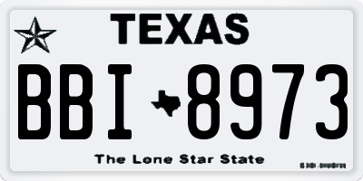 TX license plate BBI8973