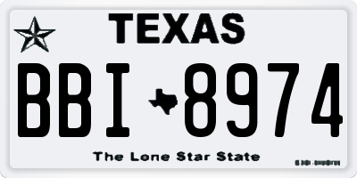 TX license plate BBI8974