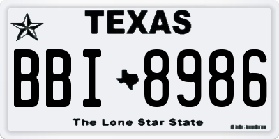 TX license plate BBI8986