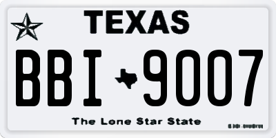 TX license plate BBI9007