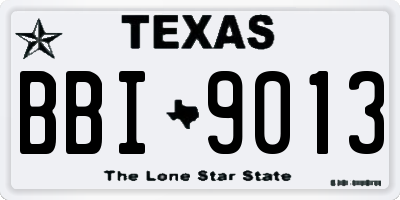 TX license plate BBI9013