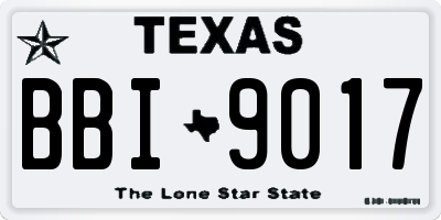 TX license plate BBI9017