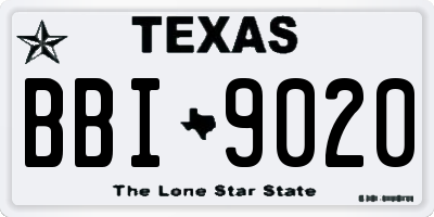 TX license plate BBI9020