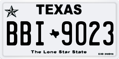 TX license plate BBI9023