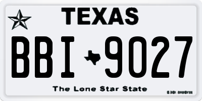 TX license plate BBI9027