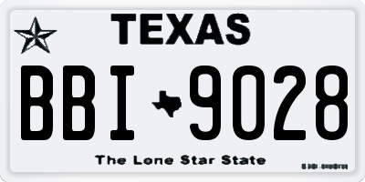 TX license plate BBI9028