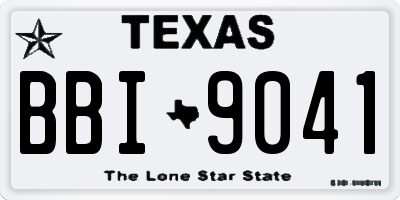 TX license plate BBI9041