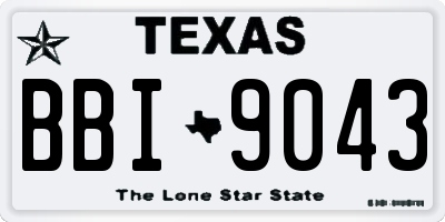 TX license plate BBI9043