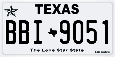 TX license plate BBI9051