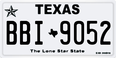 TX license plate BBI9052